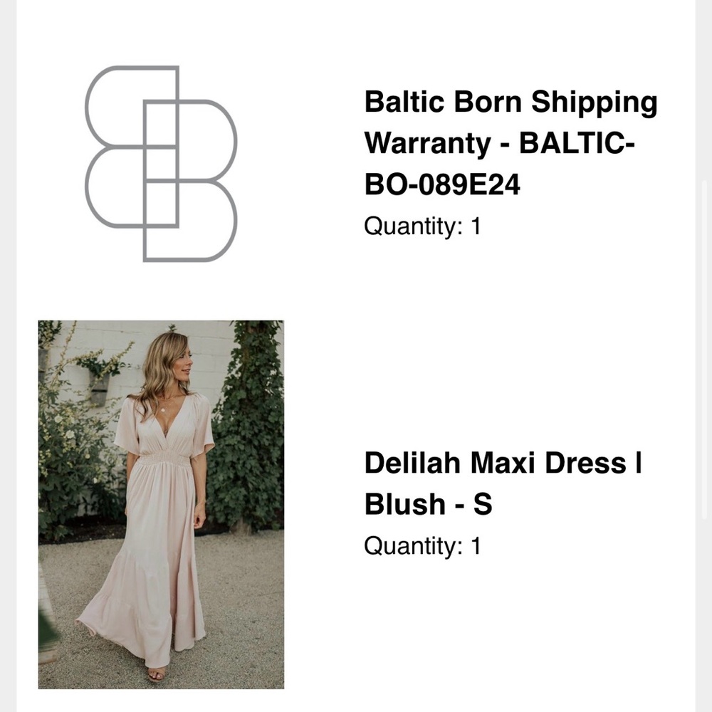 Baltic Born Delilah Maxi Dress in Blush